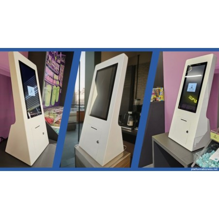 Kiosk interaktywny automat do naklejek etykiet beztuszowy termiczny dotykowy